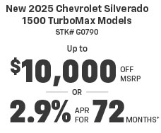 Chevrolet Silverado sale offer.