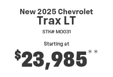 New 2025 Chevrolet Trax offer
